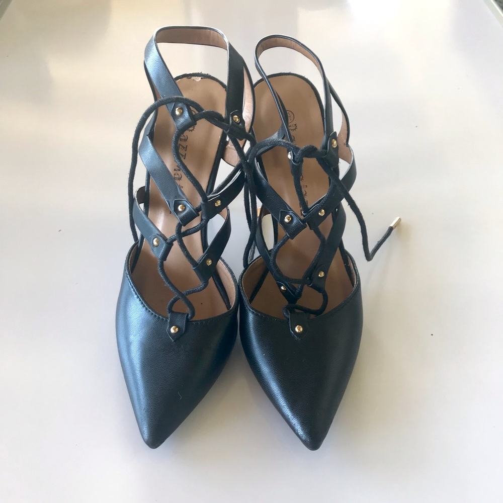RazzMatazz Black Lace-up heels 6.5